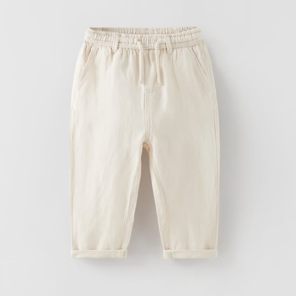 Zara Flowy Linen Blend Pants